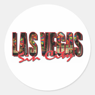 Sticker Rond VEGAS-WORD-and-Sin-City
