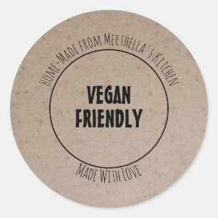 Sticker Rond VÉGÉAN FRIENDLY Home FRIENDLY FRIENDISSANT Personn