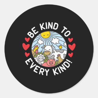 Sticker Rond Végétal Pour Et Être Gentil À Tous Les Types