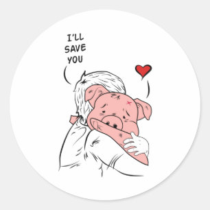 Sticker Rond Vegetarian Food Veganism Veggie Gift Idée