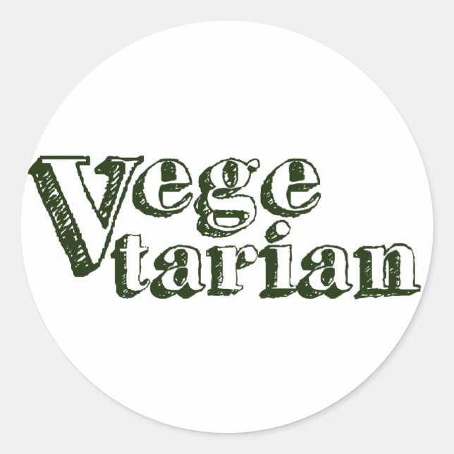 Sticker Rond Végétarien (Devant)