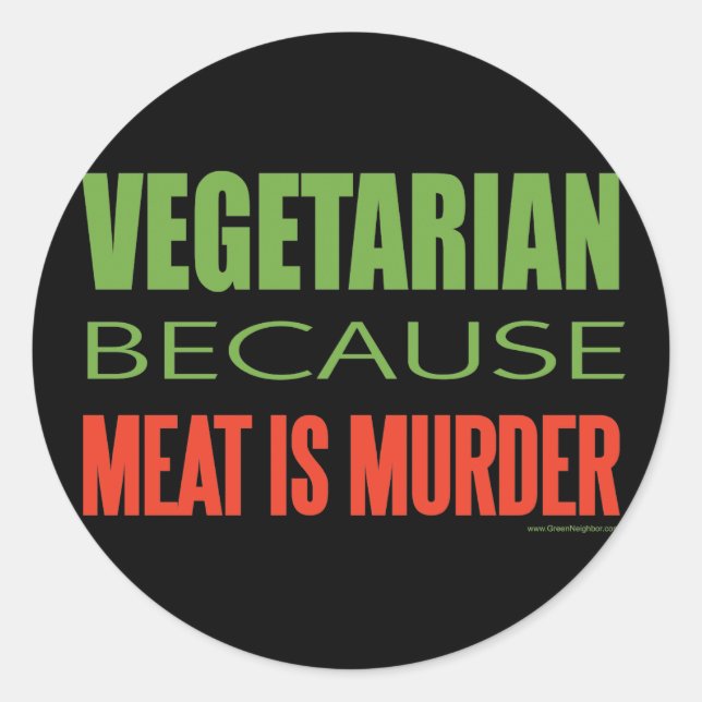 Sticker Rond Végétarien (Devant)