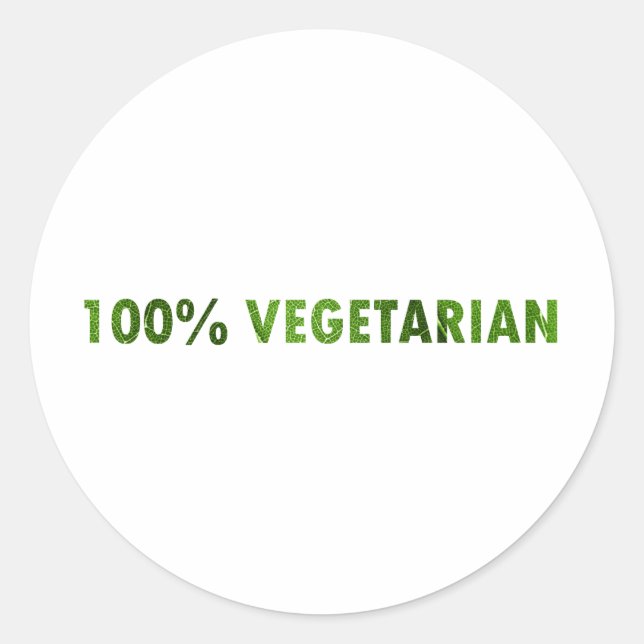 STICKER ROND VÉGÉTARIEN DE 100 POUR CENT (Devant)
