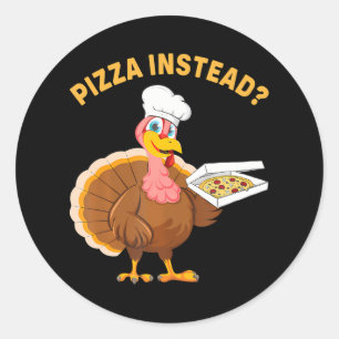 Sticker Rond Végétarien drôle Thanksgiving Vegan Turquie manger