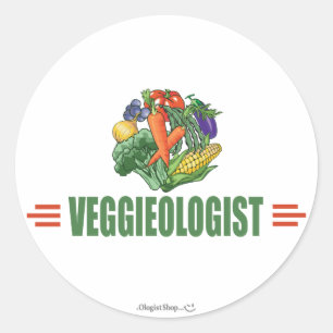 Sticker Rond Végétarien humoristique