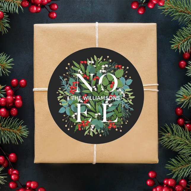 Sticker Rond Végétation et baies de NOEL (Créateur téléchargé)