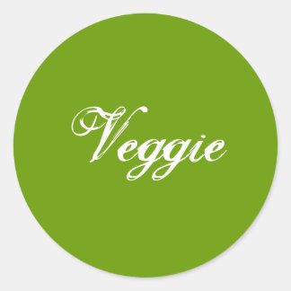 Sticker Rond Veggie. Green. Slogan.