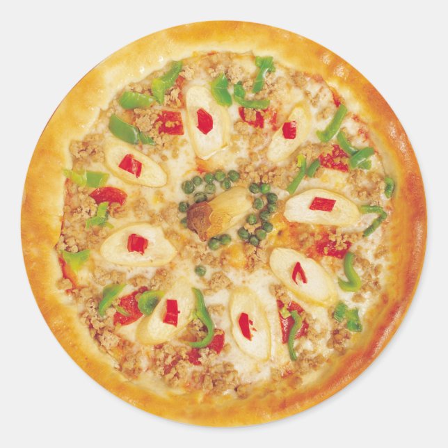 Sticker Rond Veggie Pizza (Devant)