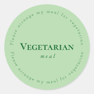 Sticker Rond Vegitarian meal Request Sticker, Green