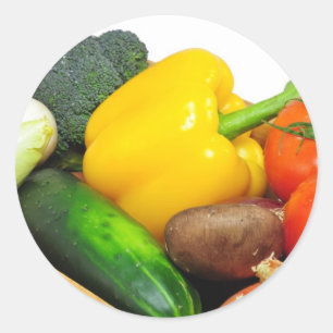 Sticker Rond Vegtables dans le panier d'A
