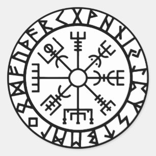 Sticker rond Vegvisir (Viking Compass)
