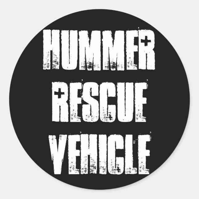 Sticker Rond Véhicule Secourt Hummer (Devant)