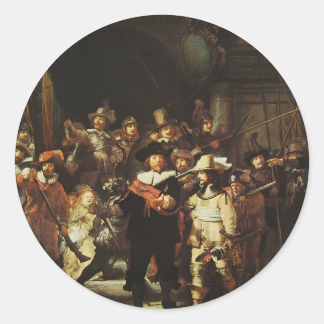 Sticker Rond Veille nocturne (Devant)