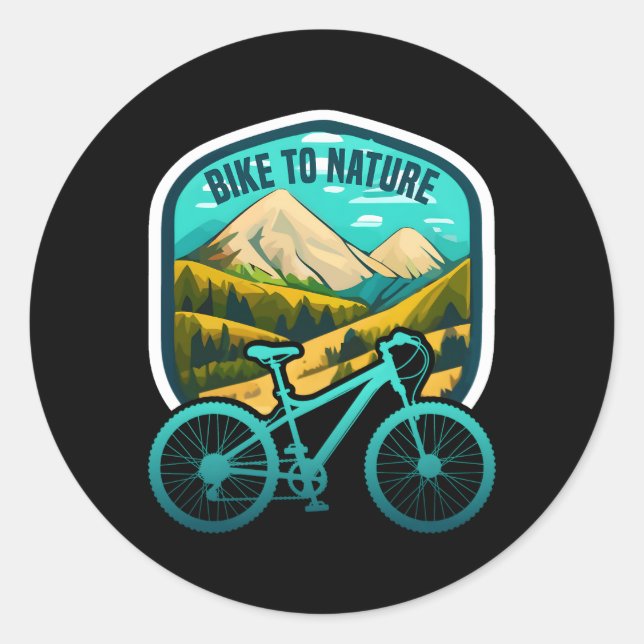 Sticker Rond Vélo À Nature Mountain Vélo Mtn Aventure (Devant)