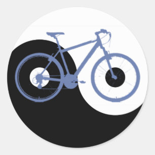 Sticker Rond Vélo bleu Yin Yang