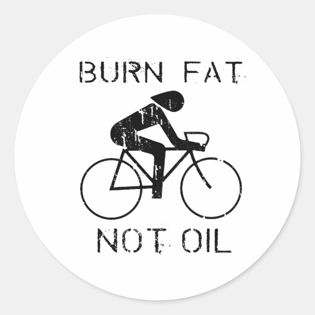 Sticker Rond VÉLO : Brûler la graisse pas l'huile T-shirt (Devant)