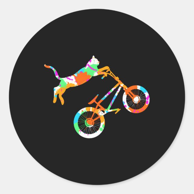 Sticker Rond Vélo Cat Kitten équitation Bmx Vélo Stunt Vélo Rid (Devant)