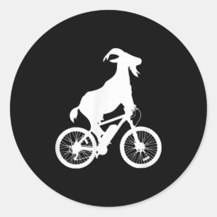 Sticker Rond Vélo de chèvre Rider Funny Goat Lover Graphisme