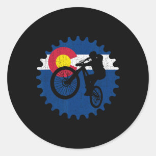 Sticker Rond Vélo de Montagne Colorado Cyclisme Mtb 