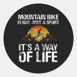 Sticker Rond Vélo de Montagne Descente - Vélo Tout Terrain Vtt
