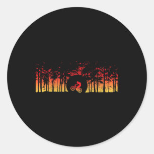 Sticker Rond Vélo de Montagne Mtb Vtt Downhill Vintage Montagne