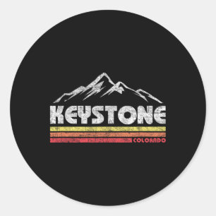 Sticker Rond Vélo de montagne rétro vintage Keystone Colorado S