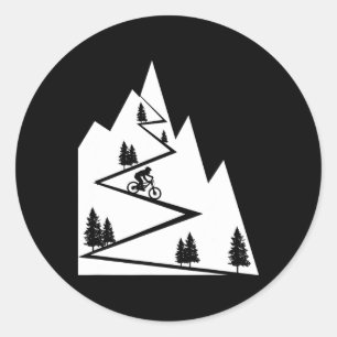 Sticker Rond Vélo de Montagne - Vélo Tout Terrain Cyclisme Cycl