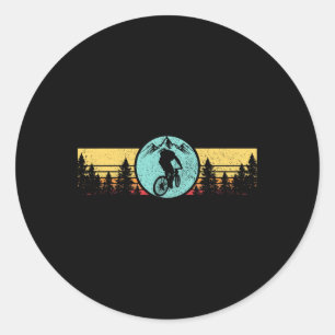 Sticker Rond Vélo de Montagne Vintage Rétro Mtb Cyclisme Nat