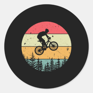Sticker Rond Vélo de montagne vintage-rétro VTT de descente