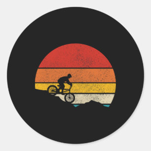 Sticker Rond Vélo de Montagne Vintage Rétro VTT Downhill Mtb Bi