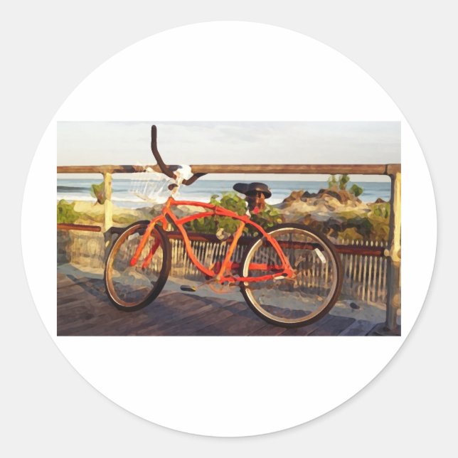 Sticker Rond Vélo de promenade (Devant)