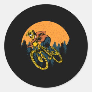 Sticker Rond Vélo Mtb Vélo Cyclisme Et Vtt Biker Moun