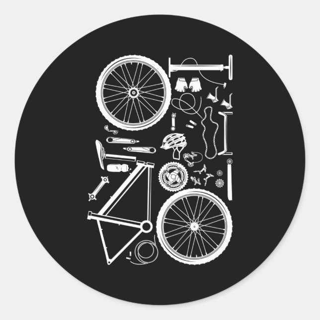 Sticker Rond Vélo P Downhill Rider Mountainbike Mtb Cyclisme (Devant)