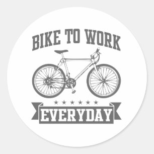 Sticker Rond Vélo Pour Travailler Tous Les Jours