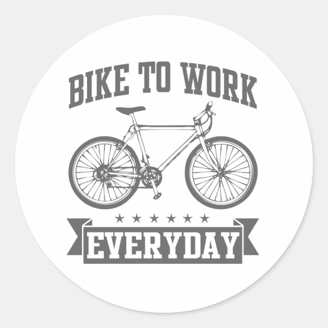 Sticker Rond Vélo Pour Travailler Tous Les Jours (Devant)