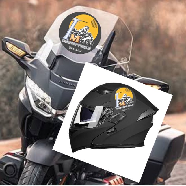 Sticker Rond Vélo Rider Soleil Brille Motivation Inarrêtable (Créateur téléchargé)