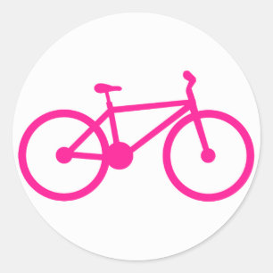 Sticker Rond Vélo rose chaud; vélo