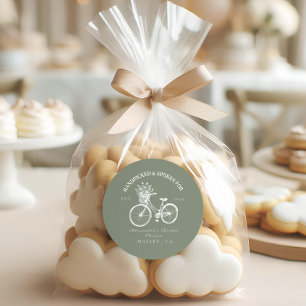 Sticker Rond Vélo rustique Douche Florale