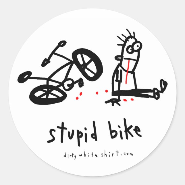 Sticker Rond Vélo Stupide (Devant)