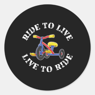 Sticker Rond Vélo tout terrain cyclisme tricycle drôle trike
