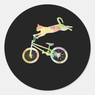 Sticker Rond Vélo vélo de chat - Votre collection de cadeaux