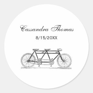 Sticker Rond Vélo vintage Conçu Pour Deux / Vélo Tandem
