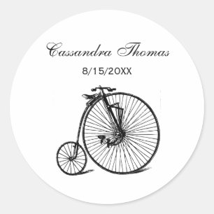 Sticker Rond Vélocipède vintage bicyclette penny farthing vélo