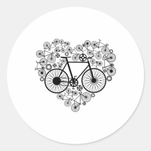 Sticker Rond Vélos Cœur Mignon Mtb Route Course Amoureux Drôle