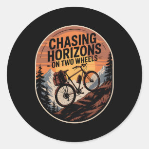 Sticker Rond Vélotourisme En Plein Air VTT Poursuite Des Horizo