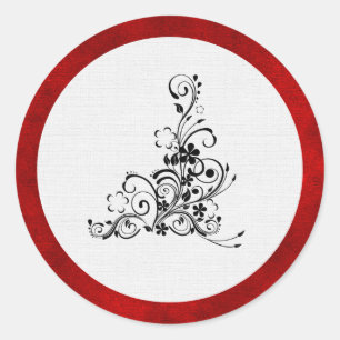 Sticker Rond Velours rouge, Mariage de la Flore Noire