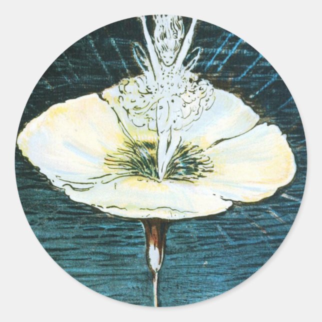 Sticker Rond Velveteen Rabbit fée collant rond fleur de fée de  (Devant)