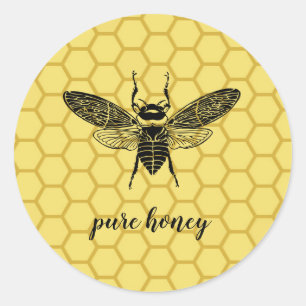 Sticker Rond Vendeur d'abeilles de miel Apiarist Classic Vintag