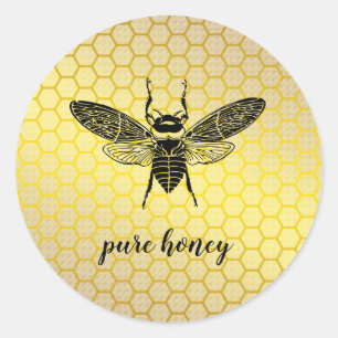 Sticker Rond Vendeur d'abeilles miel Apiariste Vintage