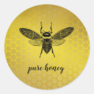 Sticker Rond Vendeur d'abeilles miel Apiariste Vintage
